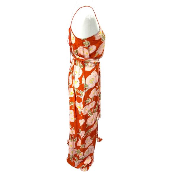 CAROLINA K Womens Luz Peonies Print Halter Maxi Dress Sz‎ Large - Picture 6 of 11